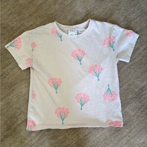 Zara toddler girls flower pattern T